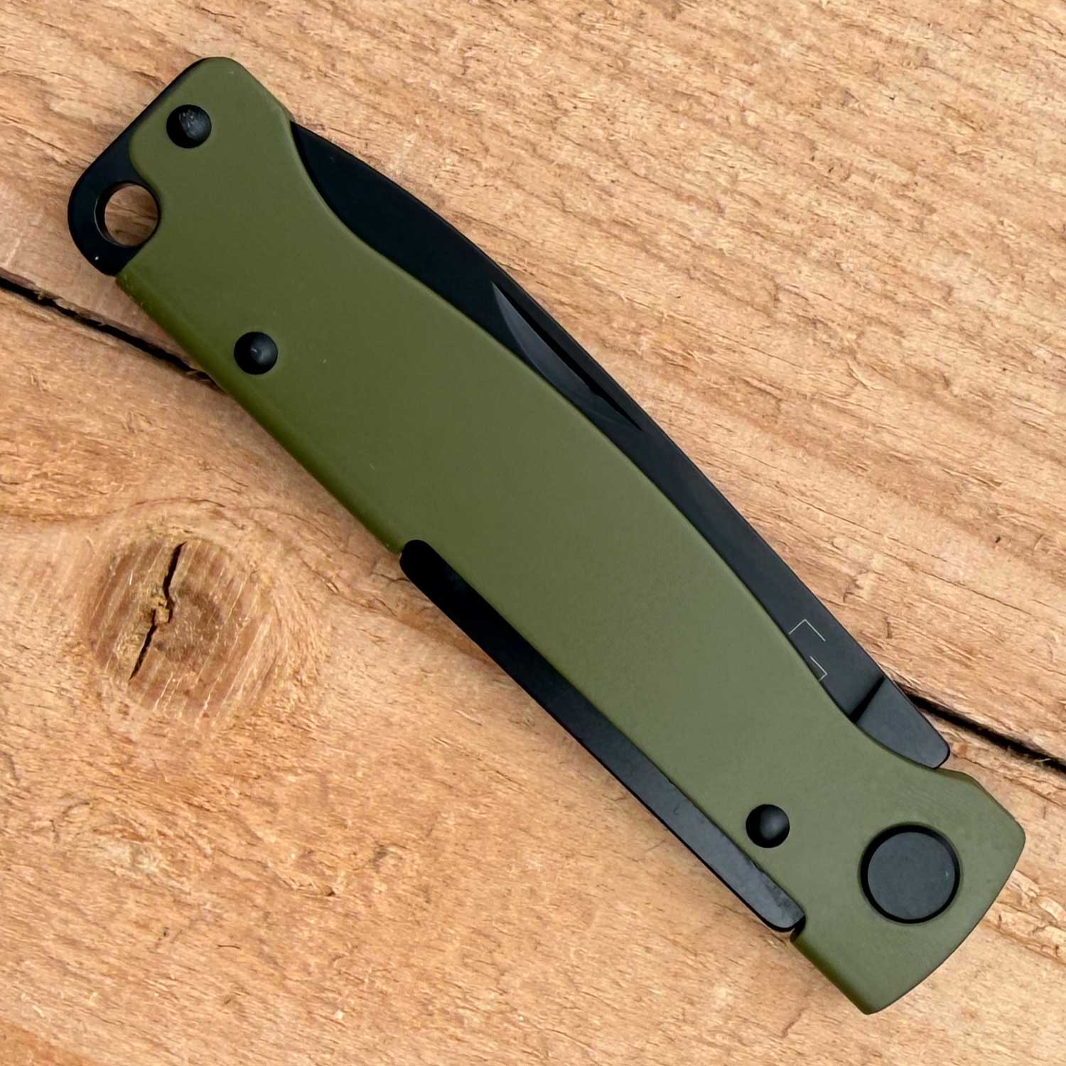 Böker Plus Atlas OD Green – Zweihand-Taschenmesser mit Slipjoint & Tip-Up Clip – Detailansicht