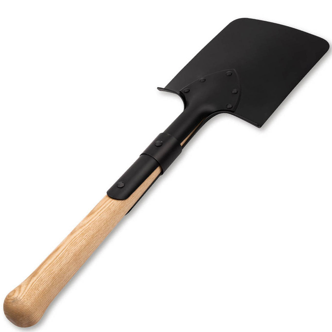 Böker Plus Shovel M1874 Outdoor Feldspaten mit Eschenholzgriff und Nylonetui – Detailansicht