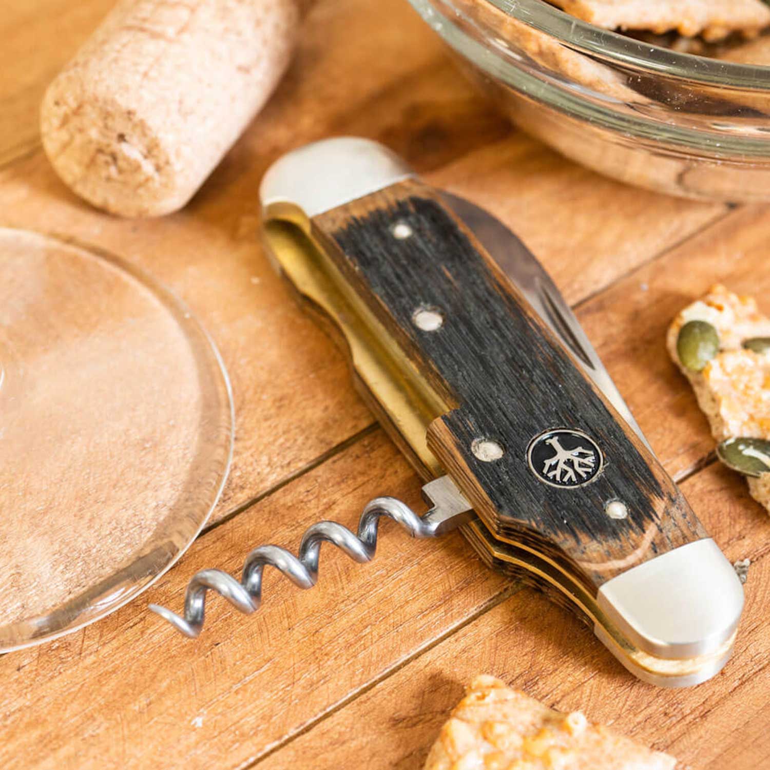 Böker Winzermesser - Edles Taschenmesser für Weinliebhaber mit Eichenholzgriff