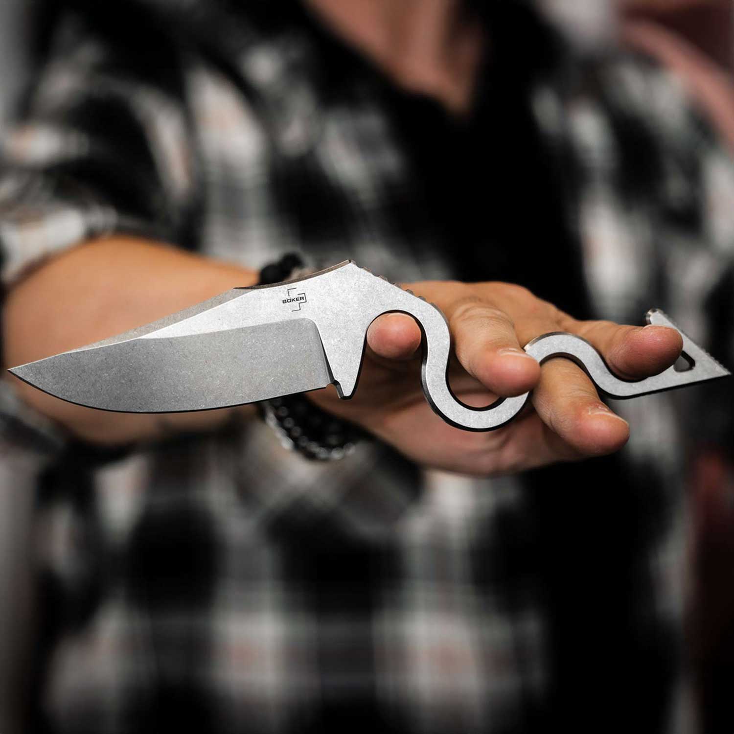 Böker Plus The Midgards Snake – Feststehendes Messer mit D2-Klinge – Detailansicht