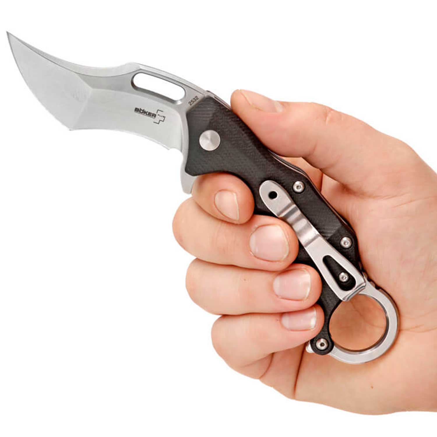 Böker Plus Wildcat – Edles Karambit Taschenmesser mit umsetzbarem Clip und Etui