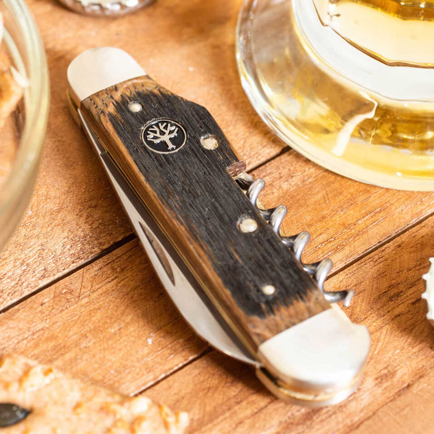 Böker Winzermesser - Edles Taschenmesser für Weinliebhaber mit Eichenholzgriff – Detailansicht