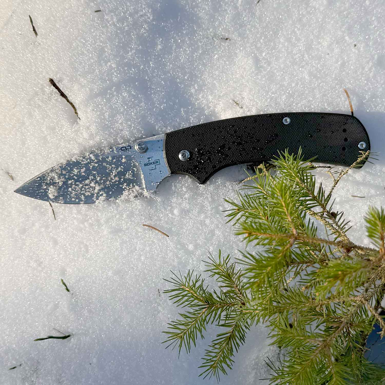 Böker Plus XS Drop – Kompaktes Slipjoint Taschenmesser mit Droppoint-Klinge