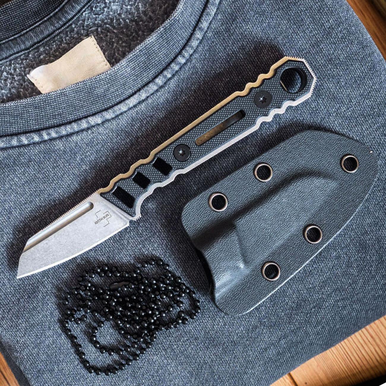 Böker Plus Ylvi – feststehendes EDC Messer mit Clip und Kydexscheide