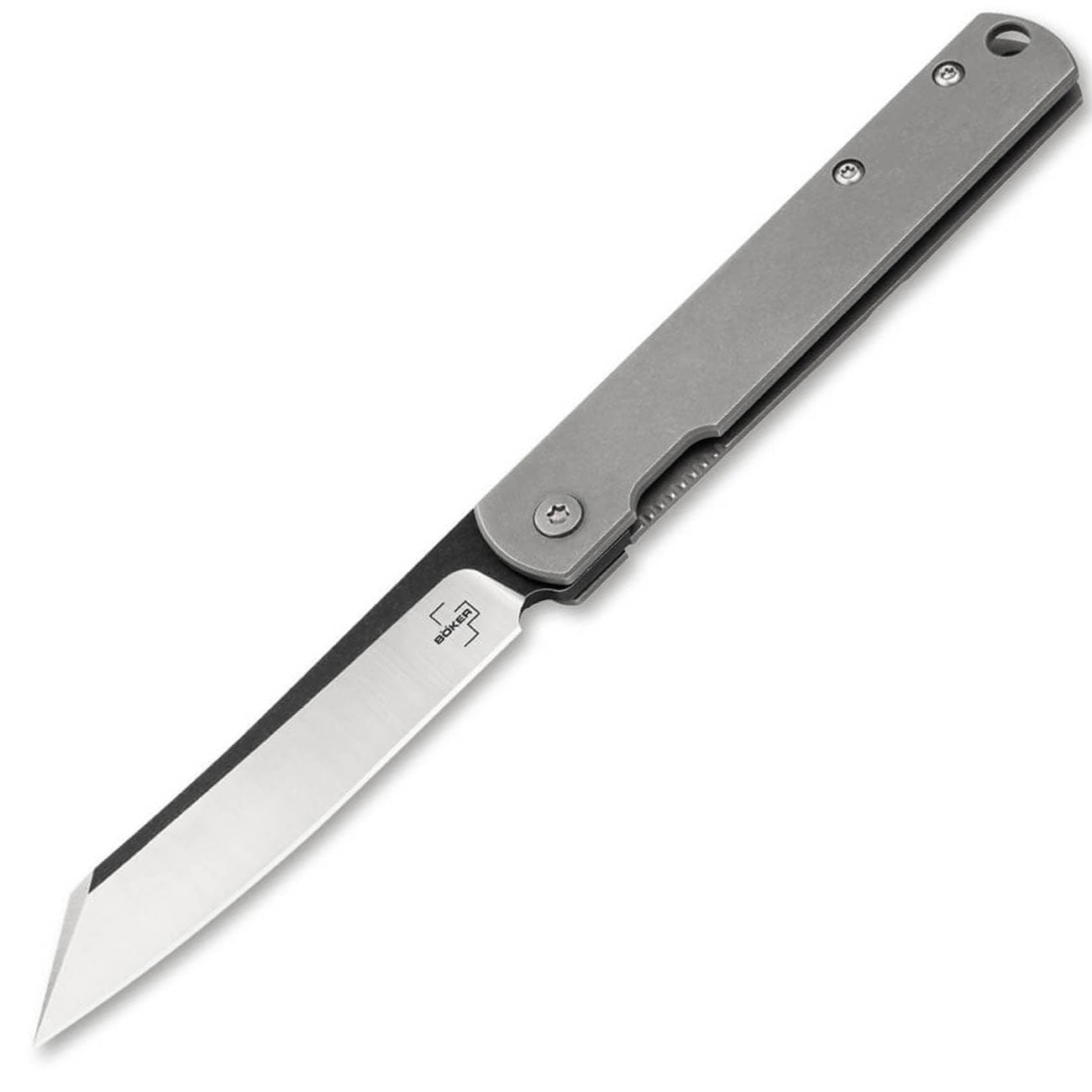 Böker Plus Zenshin Taschenmesser – Edelstahl & Messing §42a – Detailansicht