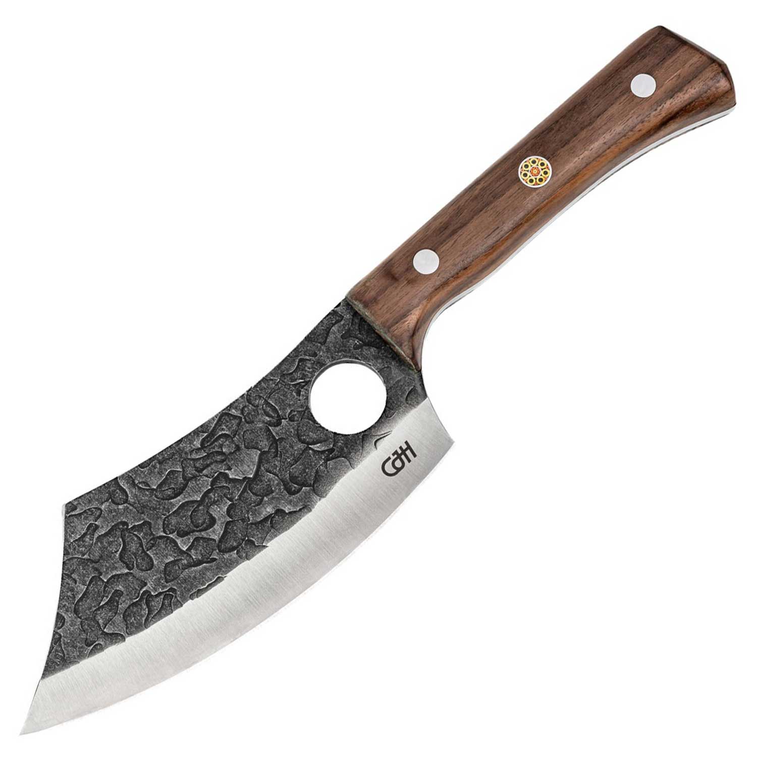 Herbertz CJH Outdoor Kochmesser mit Walnussholzgriff
