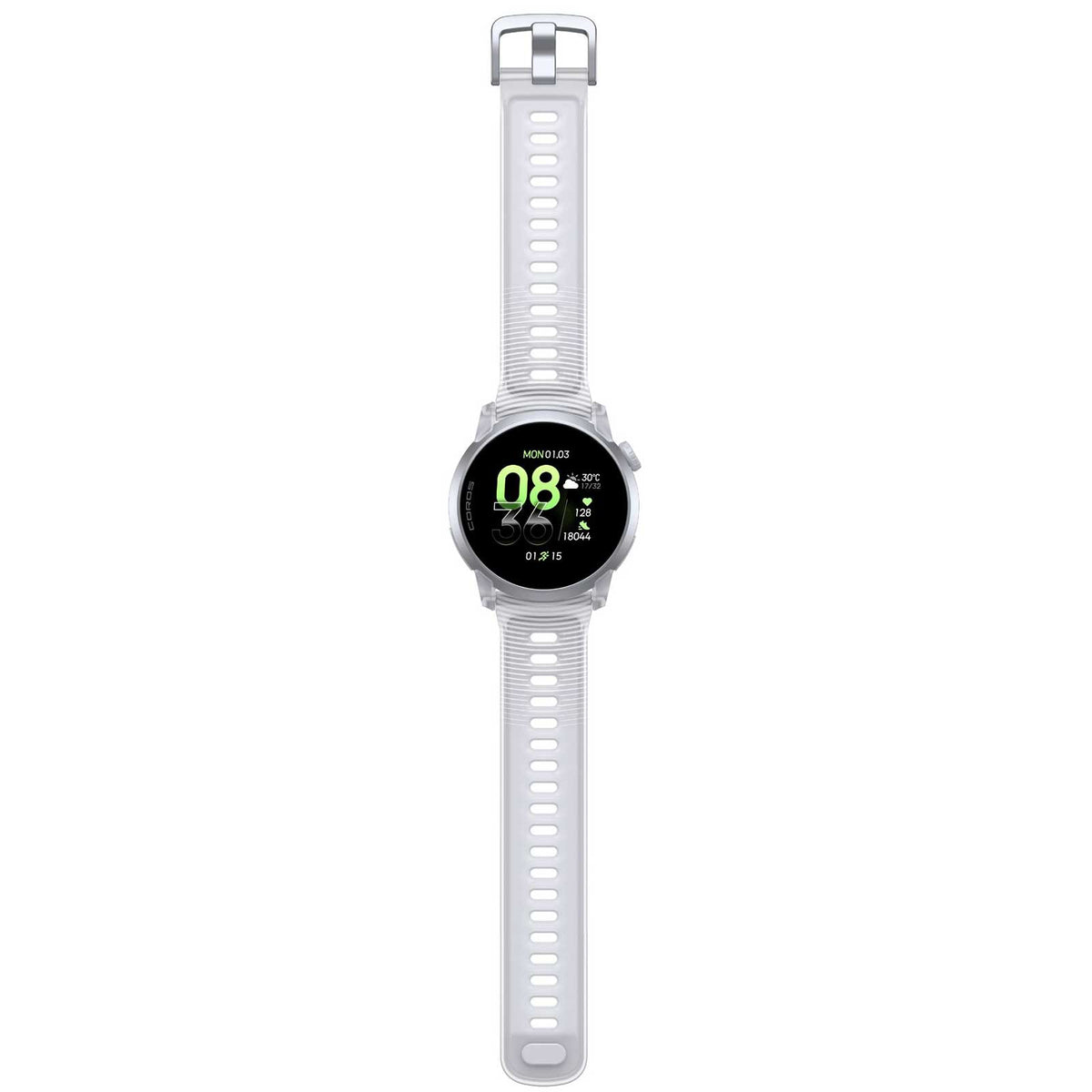 Coros PACE 4 GPS-Sportuhr - Premium mit Aluminiumgehäuse & Silikonband in weiß - Ansicht Silikonarmband