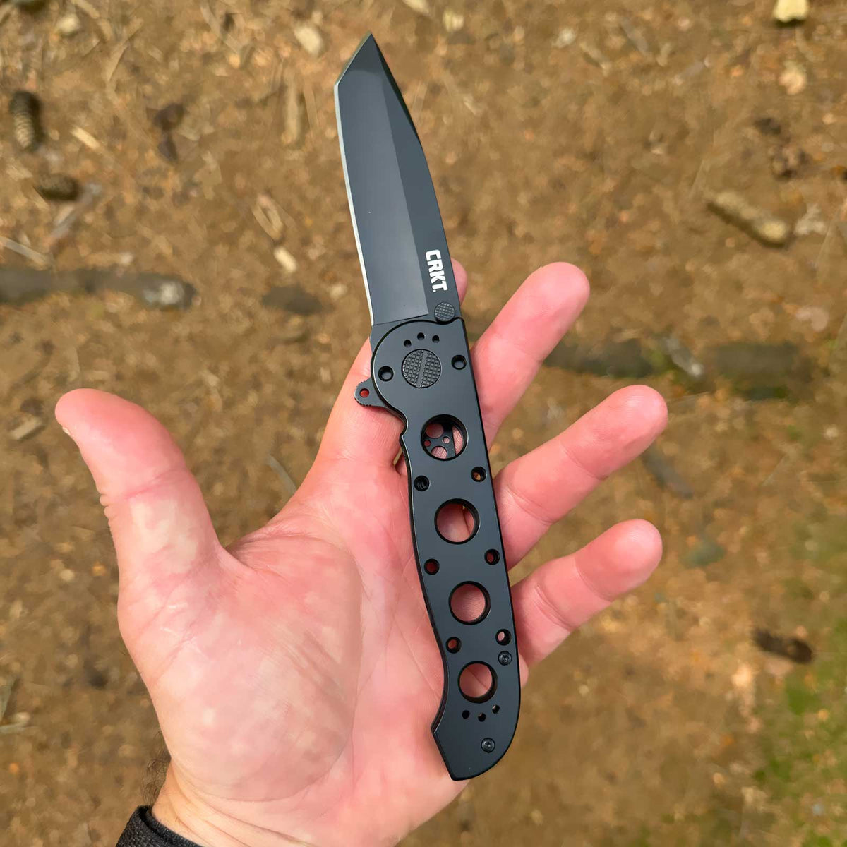 CRKT M16-04 KS Tanto Taschenmesser mit Tip Down Clip schwarz – Größe und Abmessungen / Klingenform und Spitze