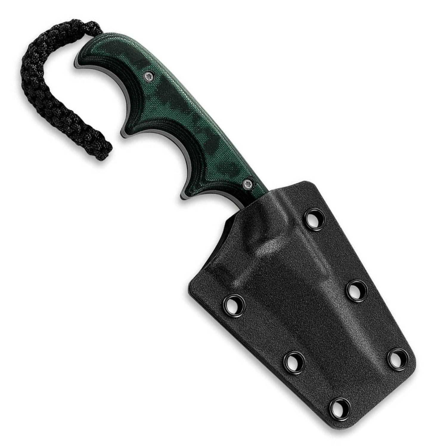 CRKT Minimalist Bowie – Kompaktes EDC Neck Knife mit Micarta-Griff & Zytelscheide – Detailansicht
