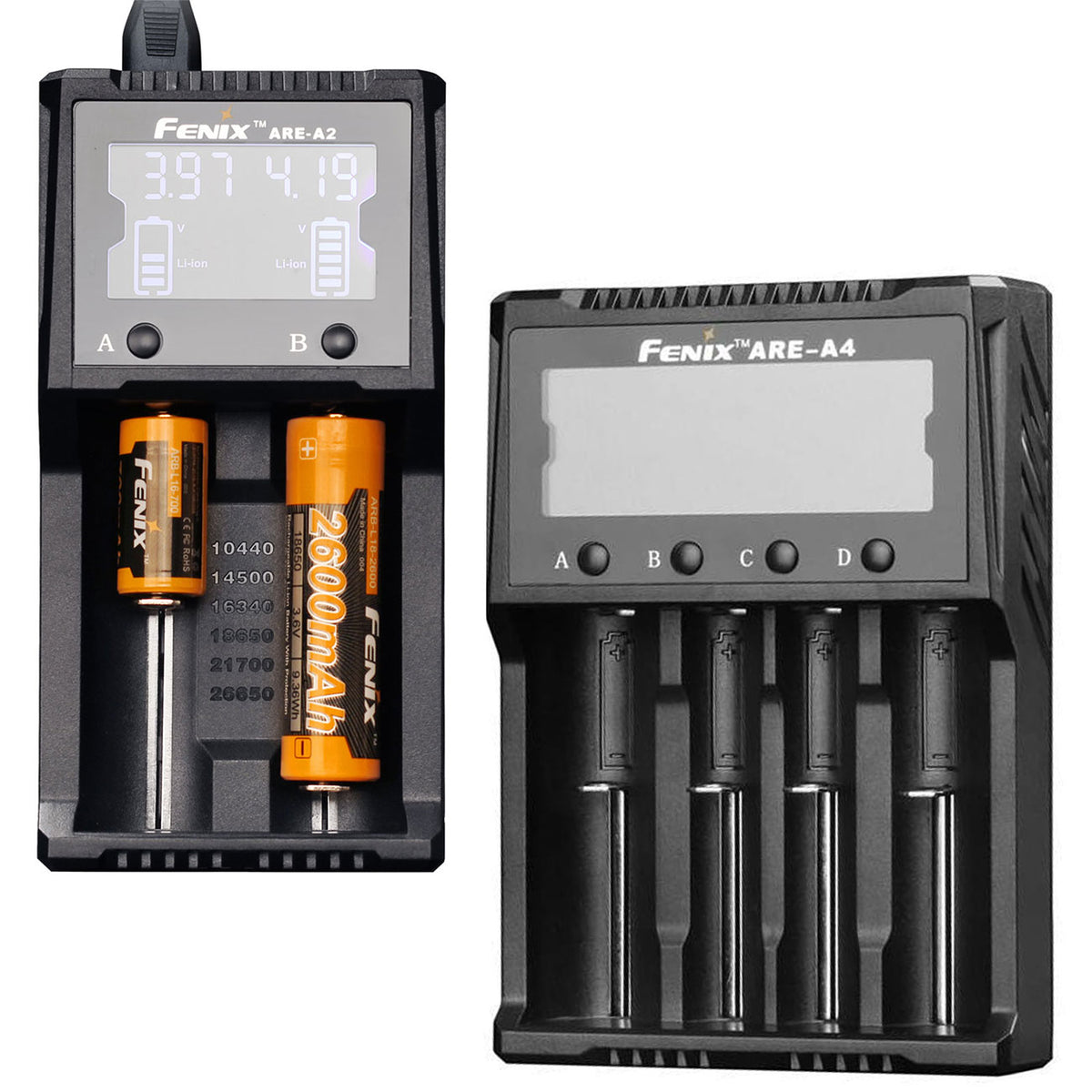 Fenix ARE-A digitales Ladegerät 230V für Li-Ion & Ni-MH Akkus