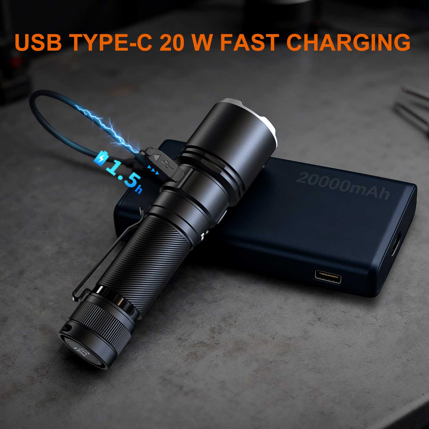 Fenix C7 Pro LED Taschenlampe Akku USB aufladen
