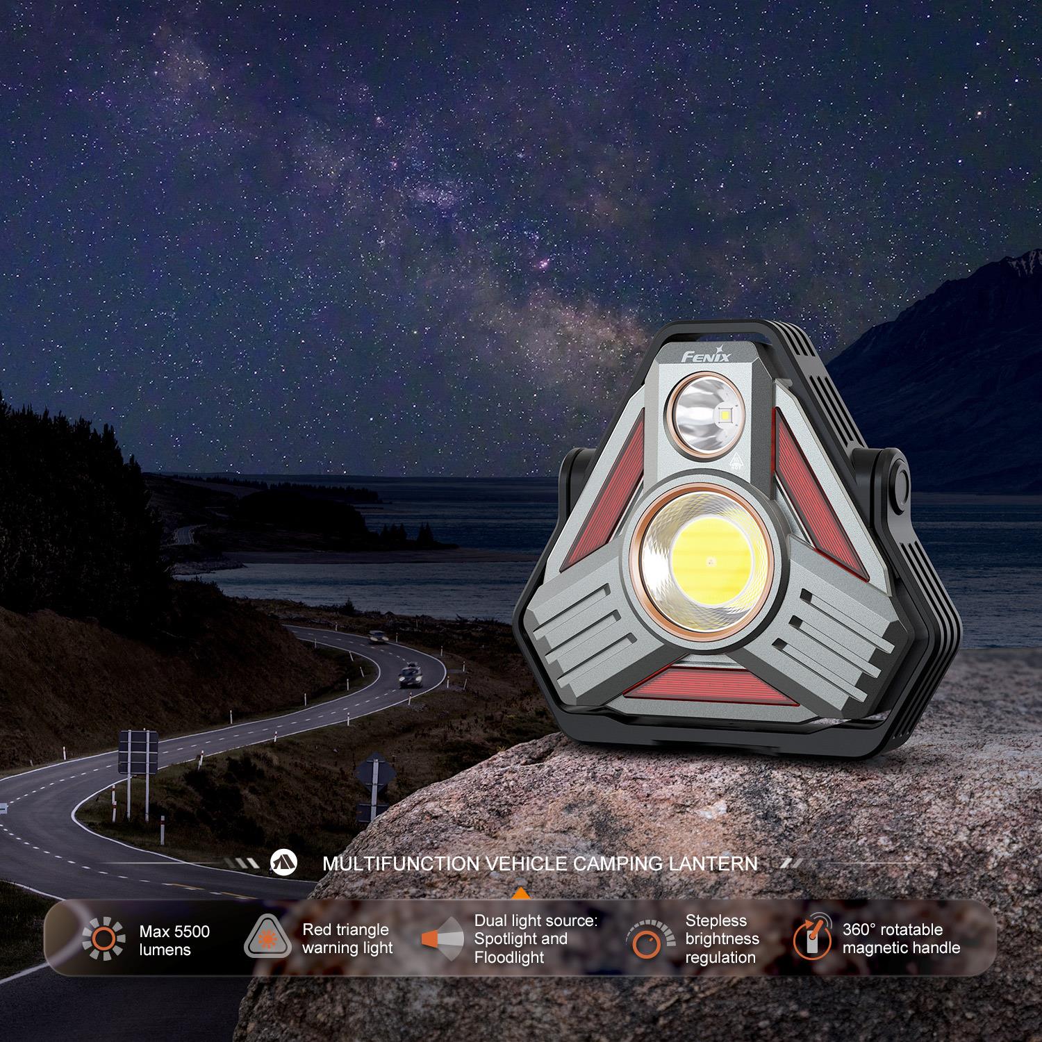 Fenix CP50R – LED Campingleuchte mit Akku, 5500 Lumen, USB & stufenloser Dimmer, 2700K–6500K – Detailansicht
