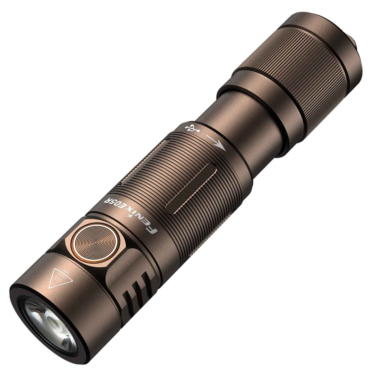 Fenix E05R - Mini LED Taschenlampe 400 Lumen mit USB-Ladefunktion - 3 Farben – Detailansicht