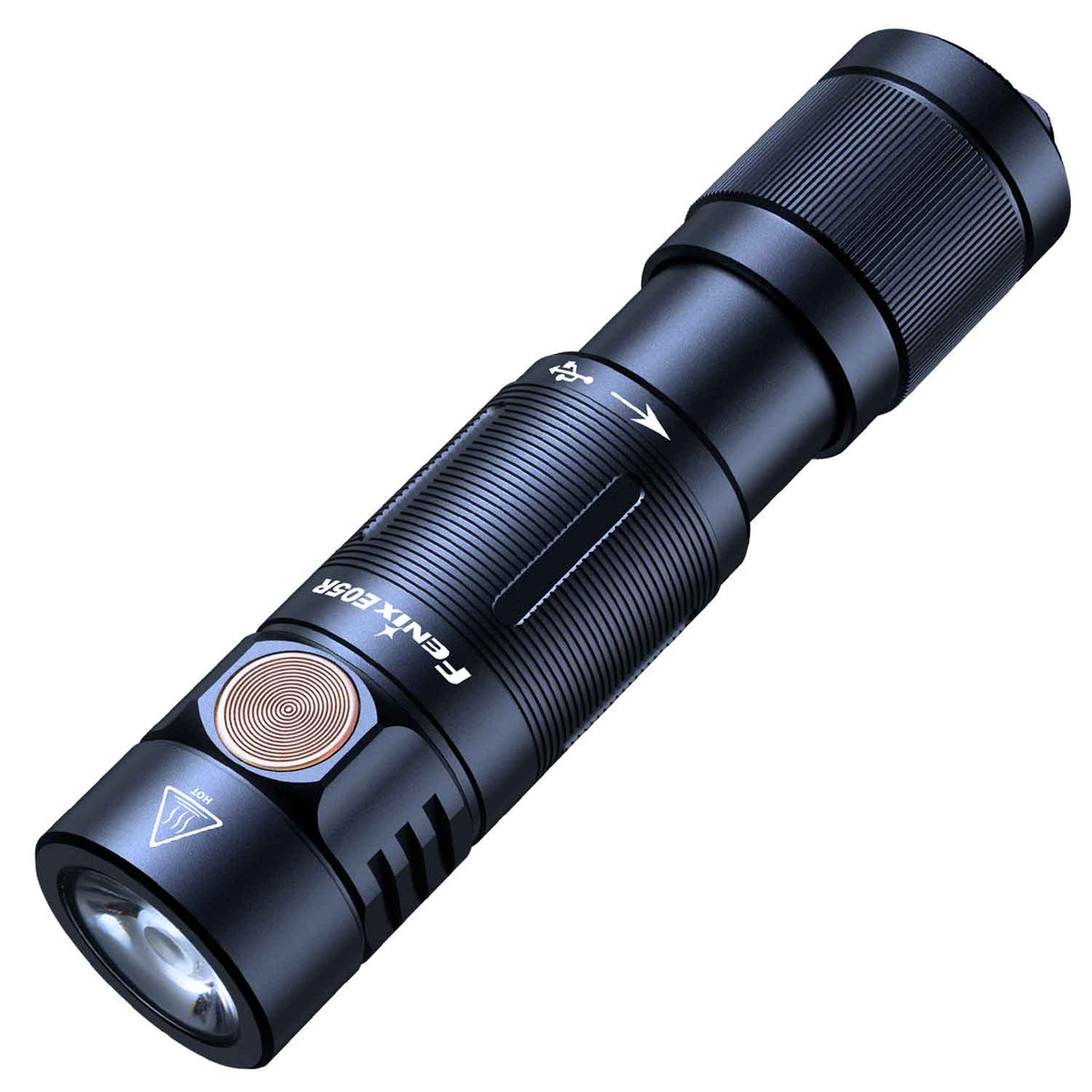 Fenix E05R - Mini LED Taschenlampe 400 Lumen mit USB-Ladefunktion - 3 Farben – Detailansicht