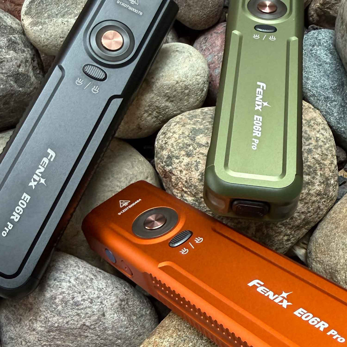 Fenix E06R Pro – Flache EDC-Taschenlampe mit UV-Licht & Laser 1600 Lumen USB-C – Detailansicht