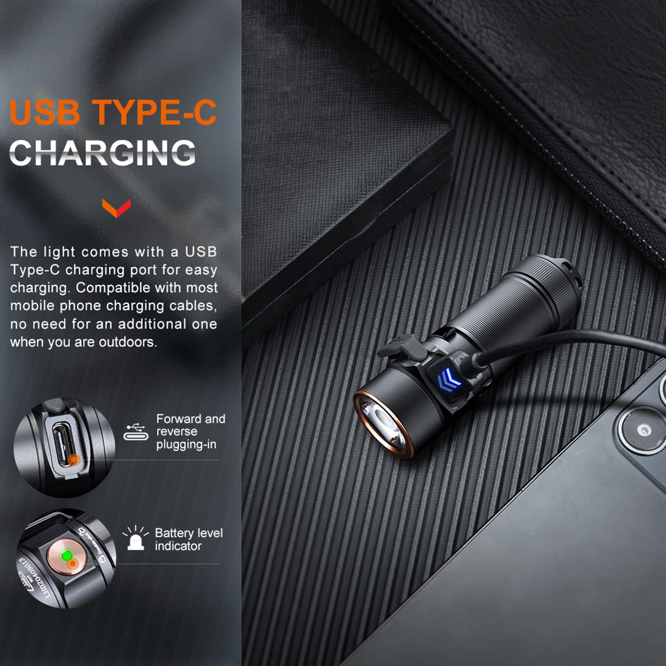 Fenix E18R V2.0 – kompakte EDC Taschenlampe mit 1200 lm, Akku, USB-C, Magnetfuß – USB-C Ladefunktion, für den täglichen EDC-Einsatz