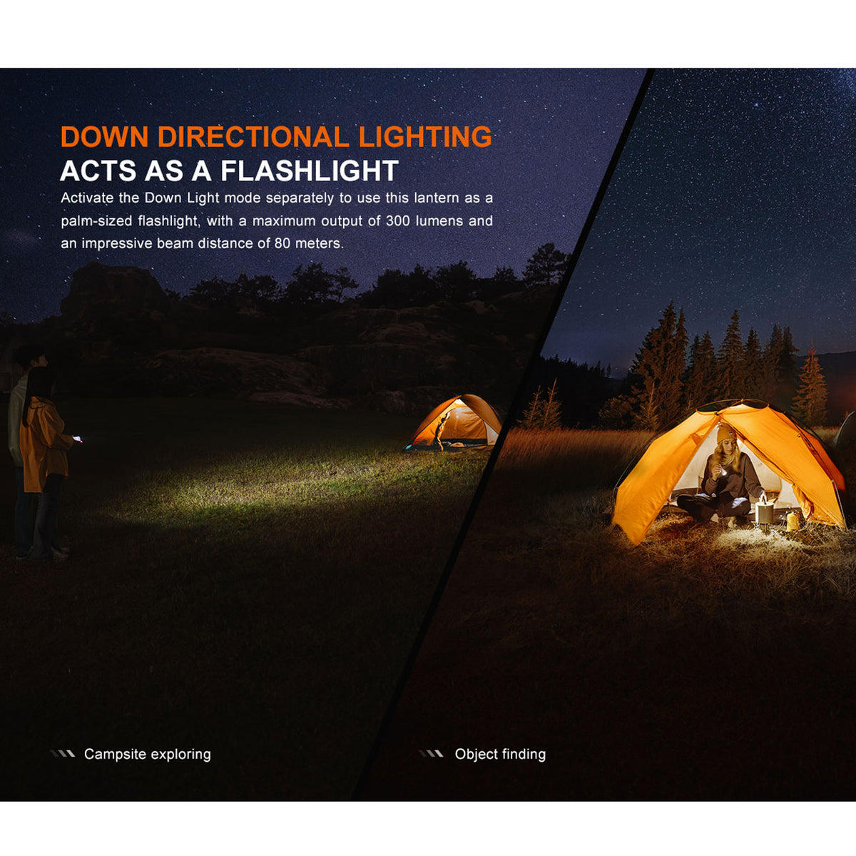 Fenix CL22R – 360° Campingleuchte mit Downlight und RGB-Licht, 500 lm, Akku, USB-C – Bedienung und Schalter