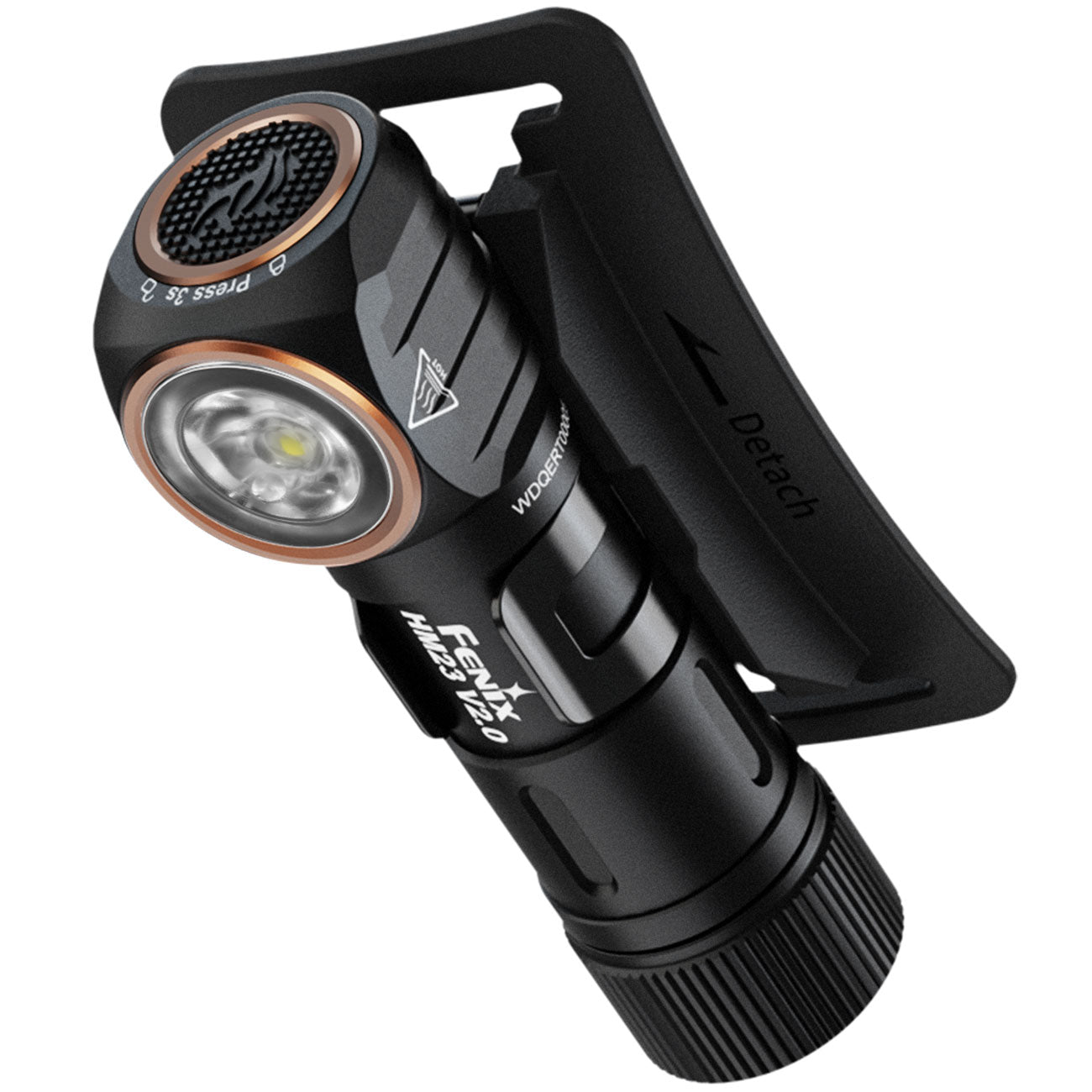 Fenix HM23 V2.0 LED Stirnlampe 300 Lumen, kompakt, magnetische Endkappe, Rotlicht – Detailansicht