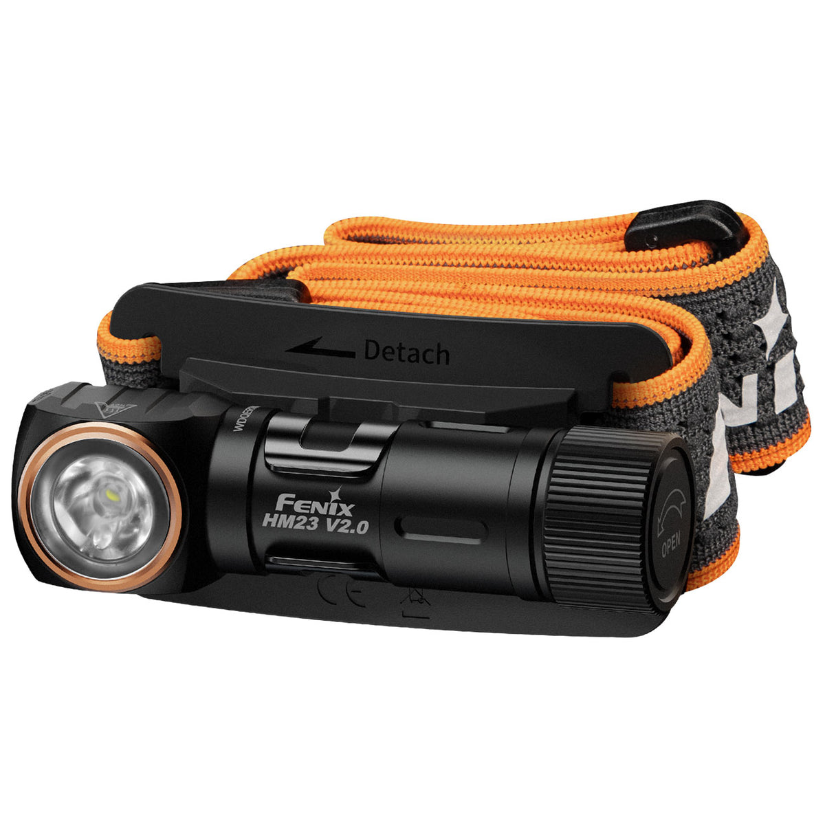 Fenix HM23 V2.0 LED Stirnlampe 300 Lumen, kompakt, magnetische Endkappe, Rotlicht – Detailansicht