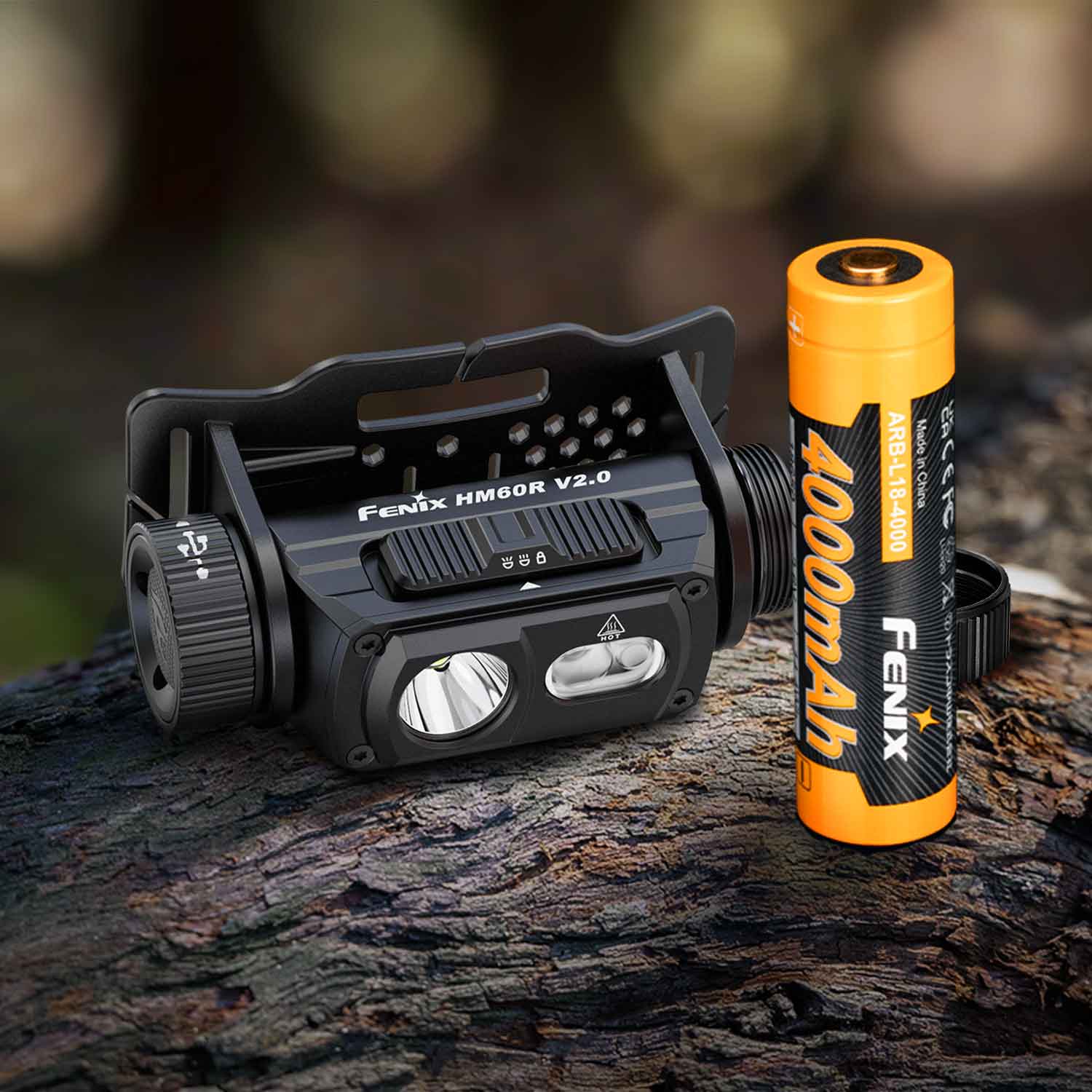 Fenix HM60R V2.0 – Stirnlampe mit Rotlicht, Spot- & Flutlicht, 1600 Lumen, USB-C – Detailansicht