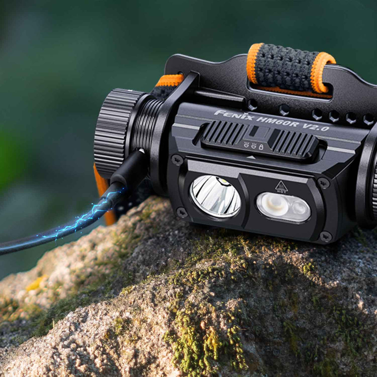 Fenix HM60R V2.0 – Stirnlampe mit Rotlicht, Spot- & Flutlicht, 1600 Lumen, USB-C – Detailansicht