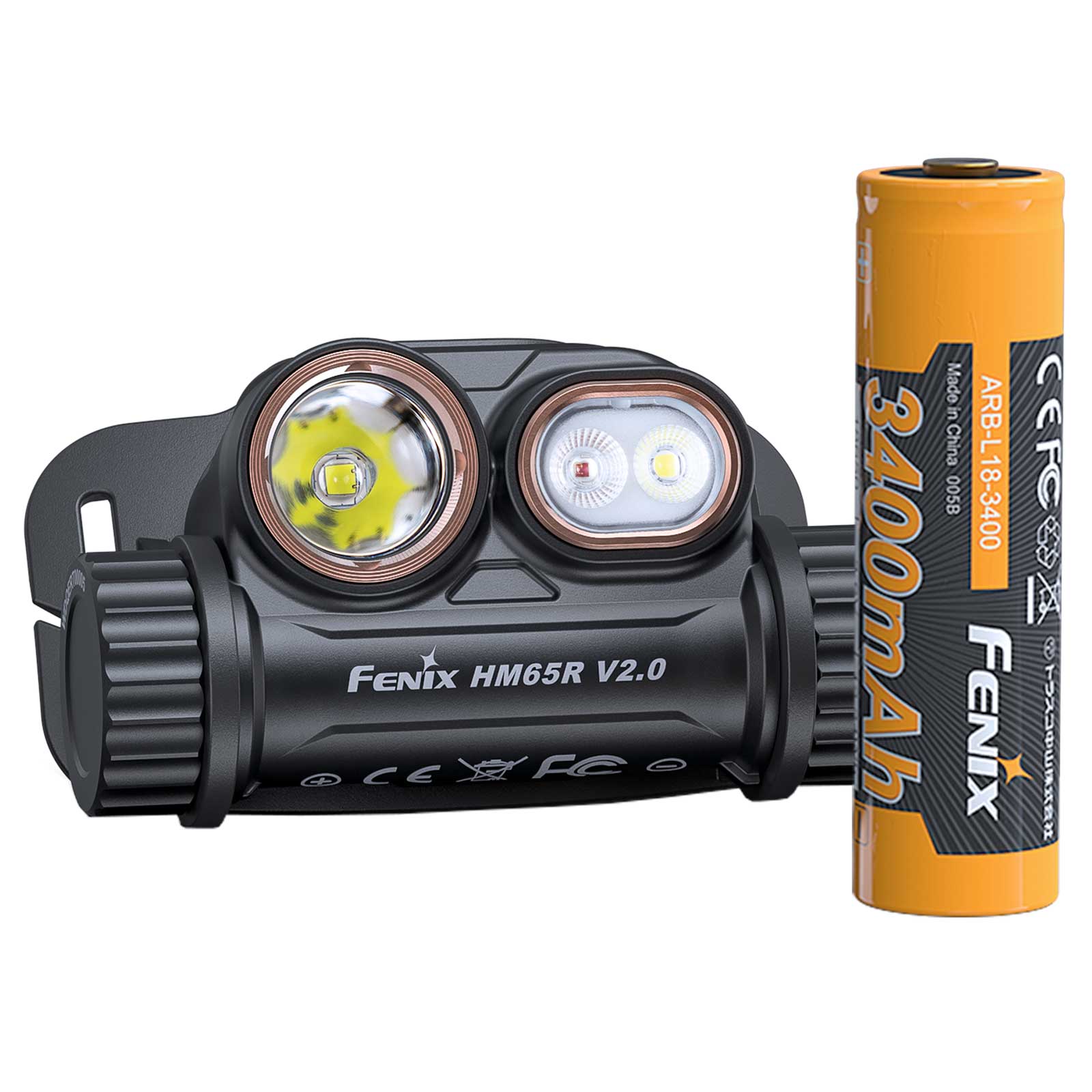 Fenix HM65R V2.0 – Stirnlampe – Akku arb l18 3400 mah