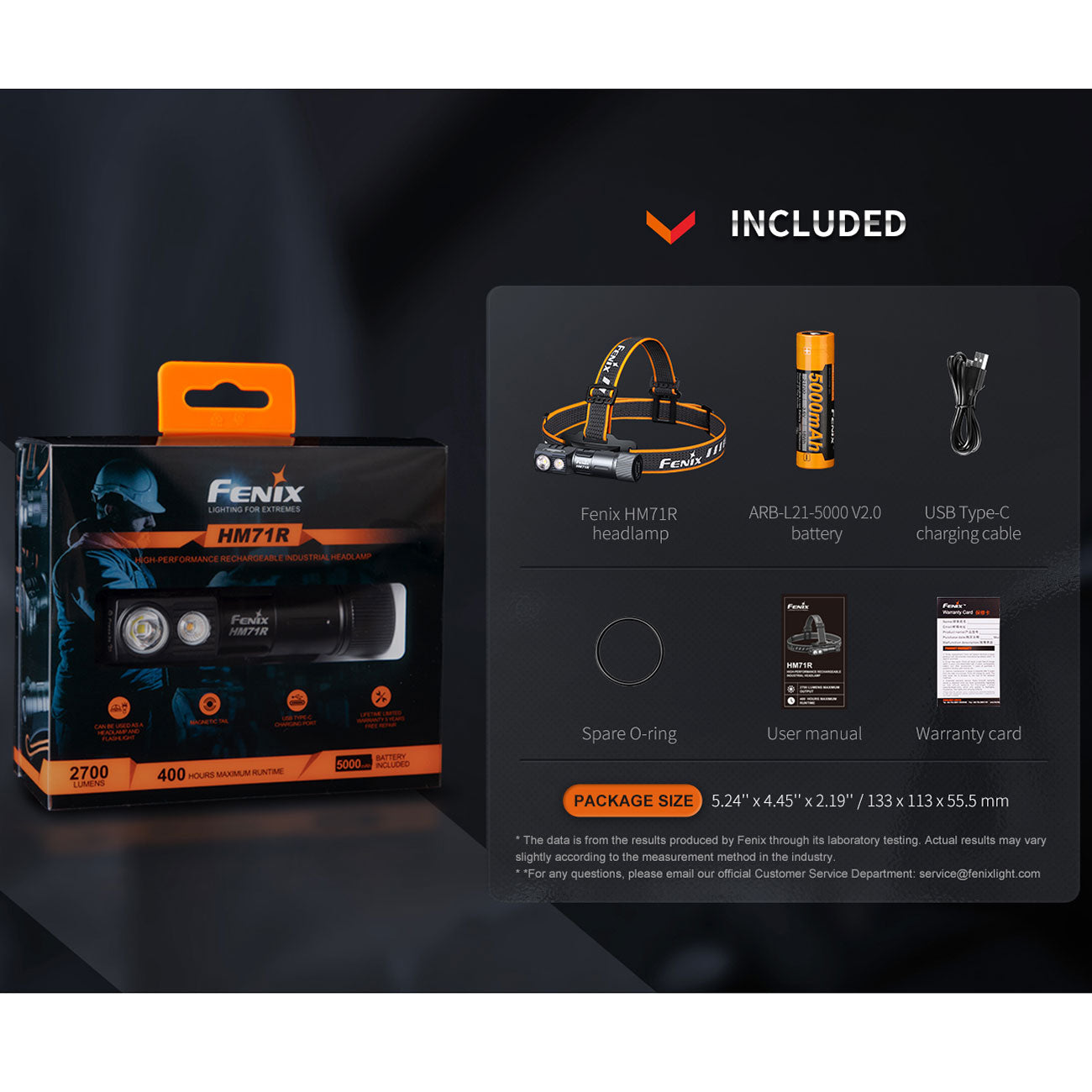 Fenix HM71R LED Stirnlampe 2700 Lumen, 230m Leuchtweite, Akku, USB-C (B-Ware) – Detailansicht