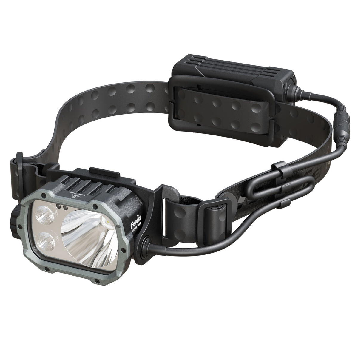 Fenix HP35R SAR – Stirnlampe mit Gummiband für Helme, 4000 lm, Spot- & Flutlicht – Akku und Batteriefach, Kopfband und Tragesystem – Detailansicht 3