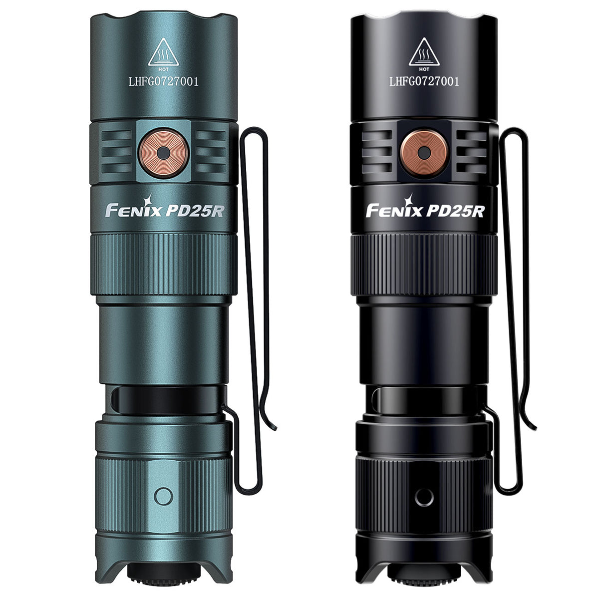 Fenix PD25R LED Taschenlampe 800 Lumen, 250m Leuchtweite,USB-C, Akku, Gürtelclip – Detailansicht