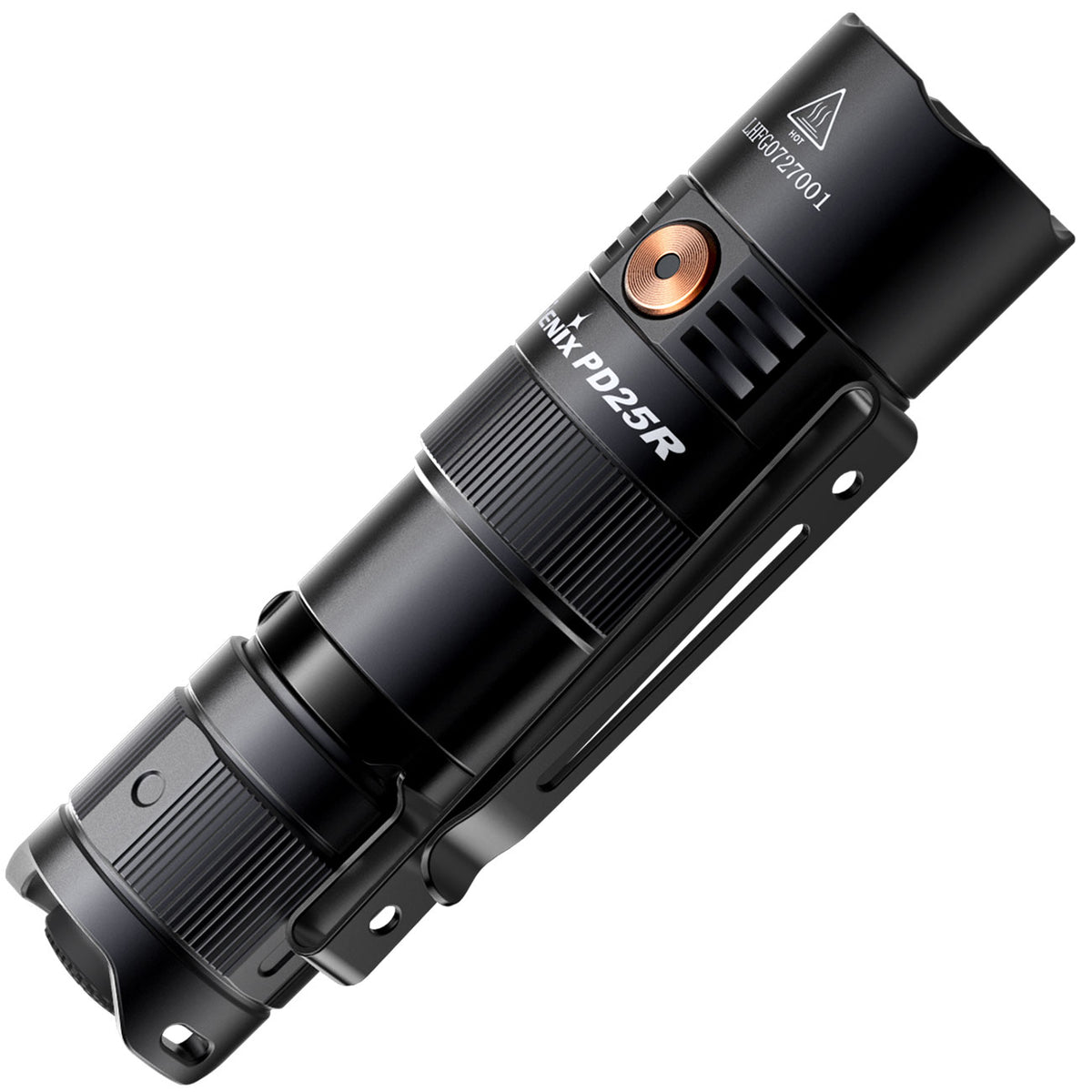 Fenix PD25R LED Taschenlampe 800 Lumen, 250m Leuchtweite,USB-C, Akku, Gürtelclip – Detailansicht