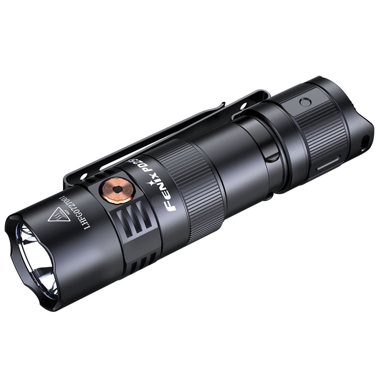 Fenix PD25R LED Taschenlampe 800 Lumen, 250m Leuchtweite,USB-C, Akku, Gürtelclip – Detailansicht