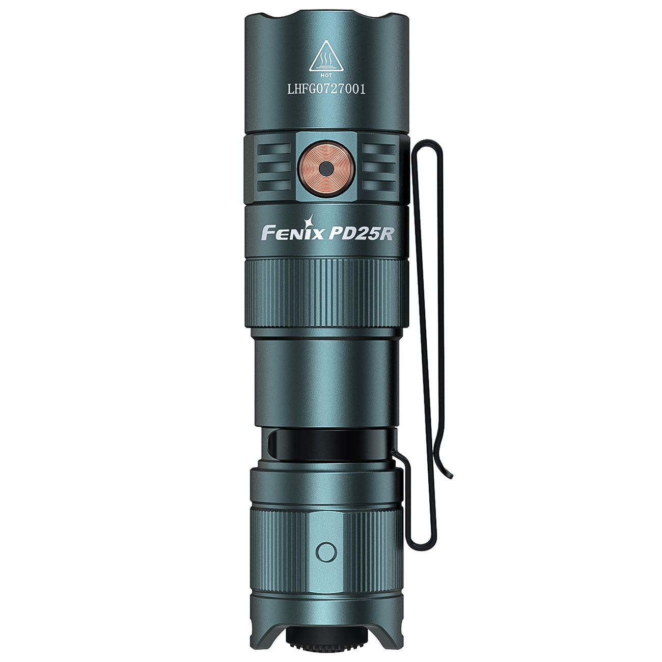 Fenix PD25R LED Taschenlampe 800 Lumen, 250m Leuchtweite,USB-C, Akku, Gürtelclip – Detailansicht
