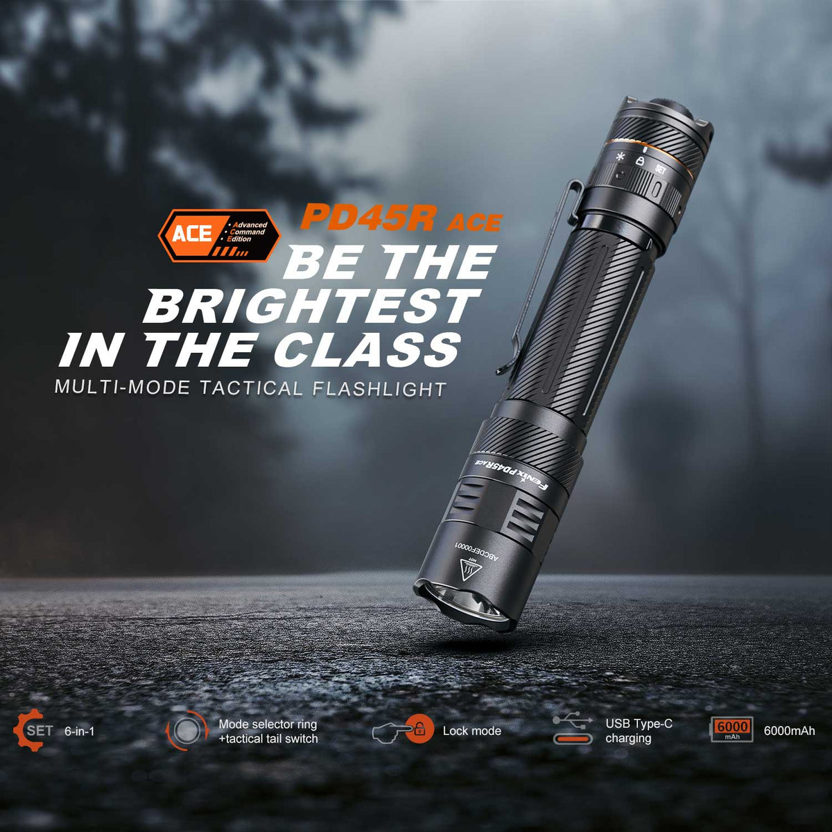 Fenix PD45R ACE LED Taschenlampe 3200 Lumen 21700 Akku USB-C