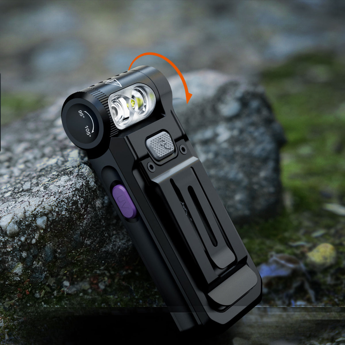 Fenix SW05R-UV LED Taschenlampe 150 Lumen Weißlicht + UV-Licht mit Clip & Magnet – Detailansicht