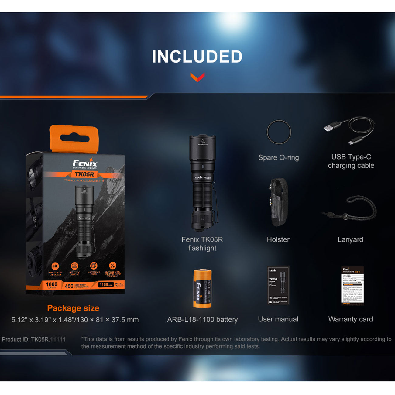 Fenix TK05R LED Taschenlampe 1000 Lumen – Detailansicht