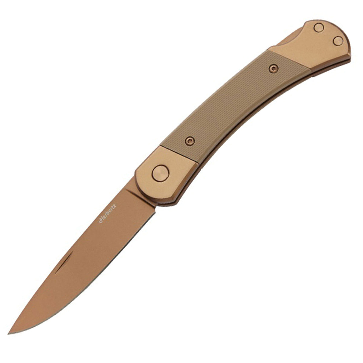 Herbertz Rosengold Taschenmesser Medium – D2-Klinge, Titanbeschichtung & G10-Griff – mit Tasche