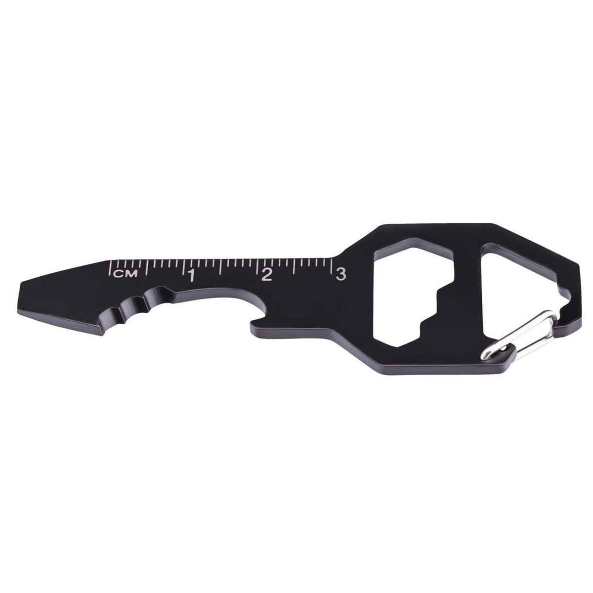 Herbertz Mini Tool schwarz 55060 - kleines Multitool aus Stahl mit 8 Funktionen