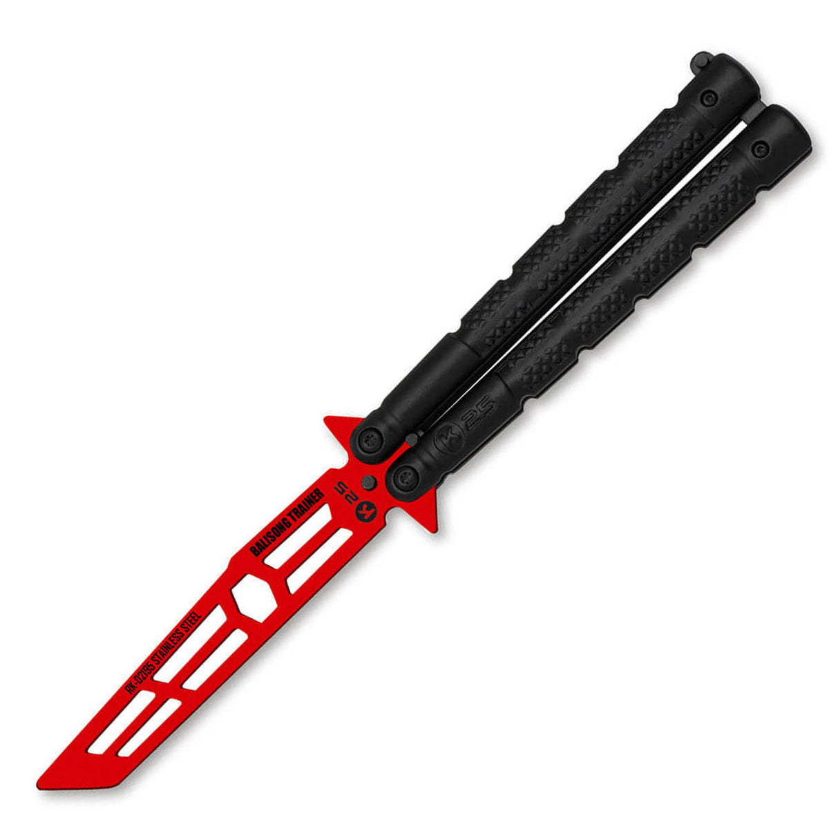 K25 Balisong Trainer Tanto Red - Trainingsmesser mit stumpfer Klinge & Nylonetui