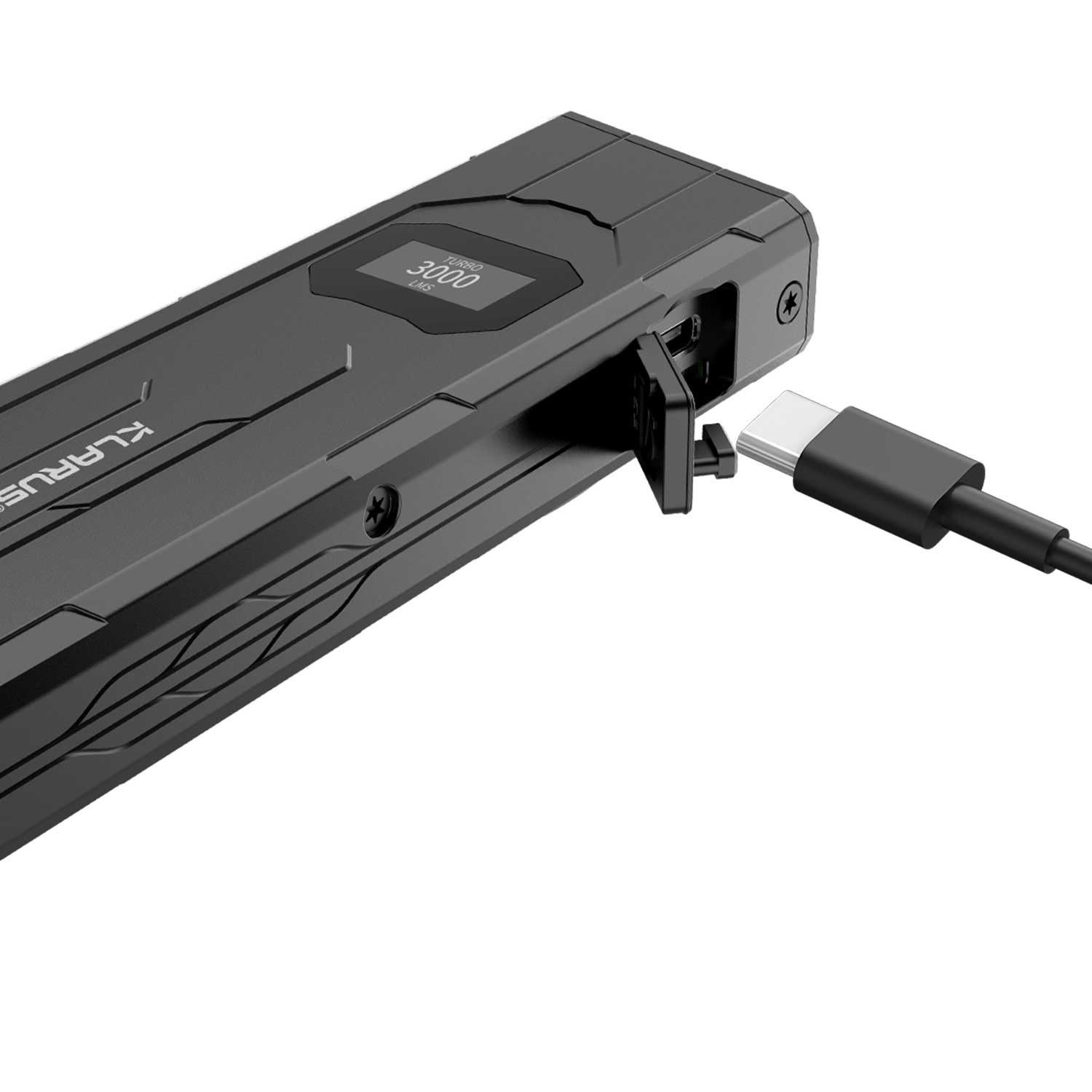Klarus FlatTac X2 – flache EDC-Taschenlampe mit 3000 Lumen, OLED Display, USB-C – Detailansicht