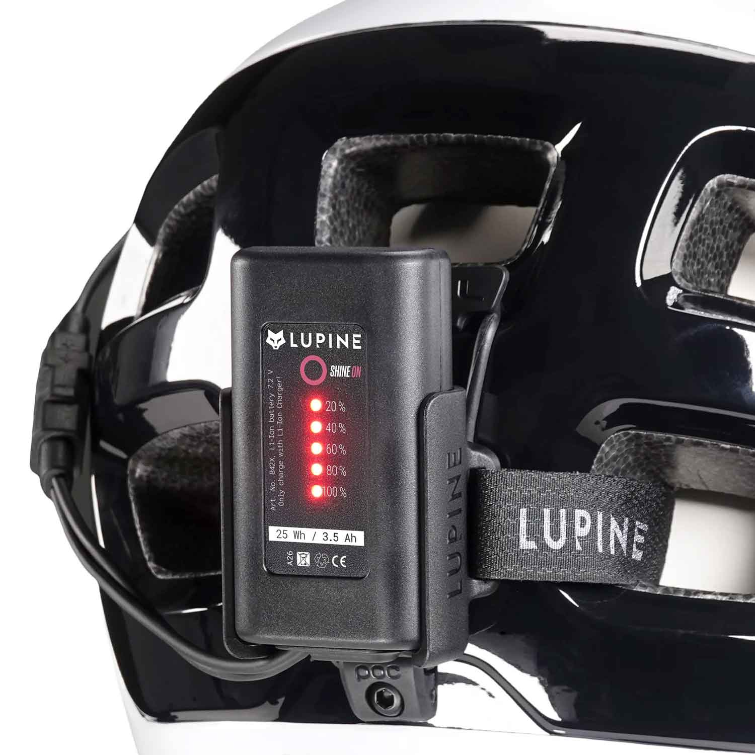 Lupine FastClick Akku Helmhalter – Praktische Akkuhalterung für Helme – Detailansicht