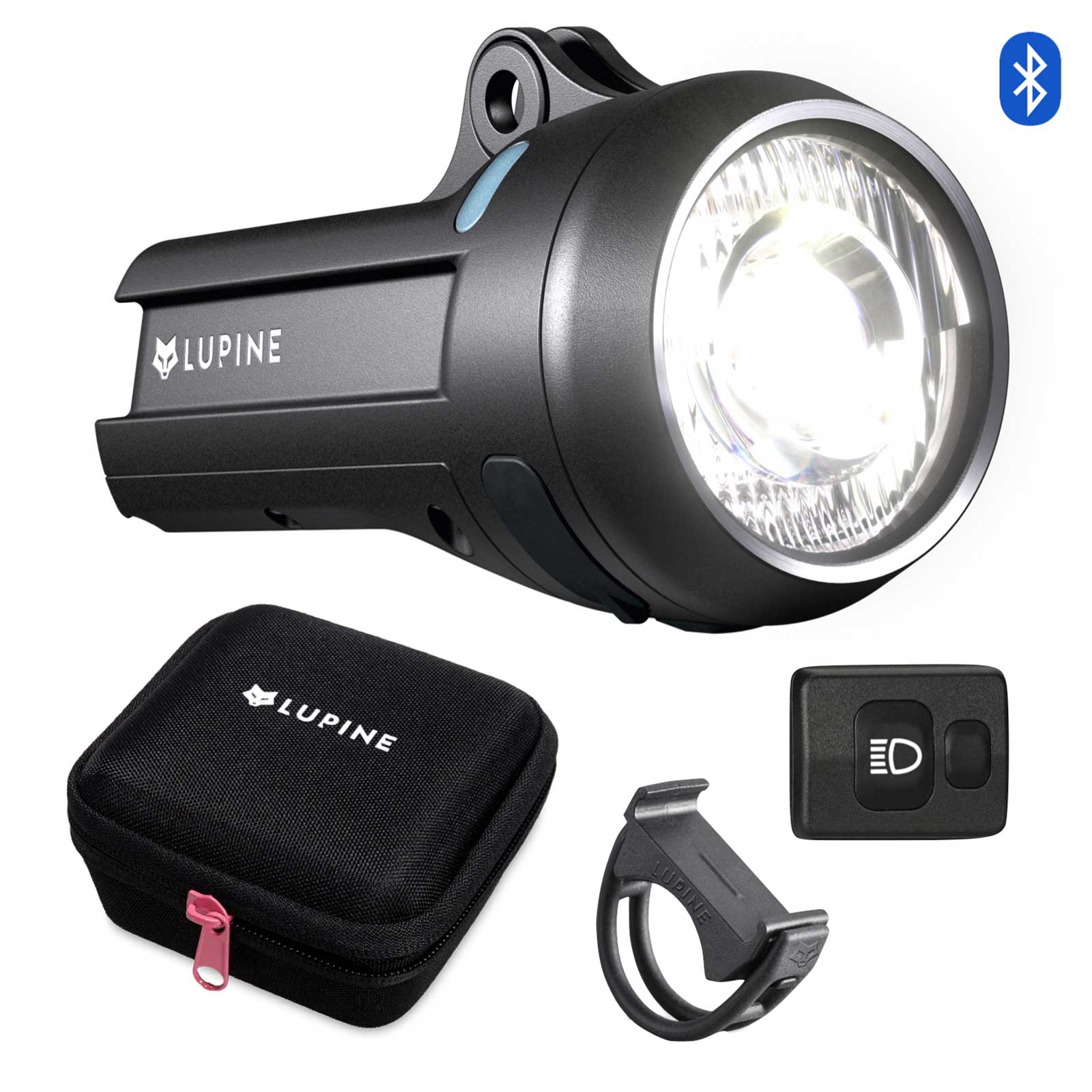 Lupine SL Grano F – StVZO Frontlicht mit Fernlicht, 1100 lm, BT Fernbedienung – Akku und Energieversorgung