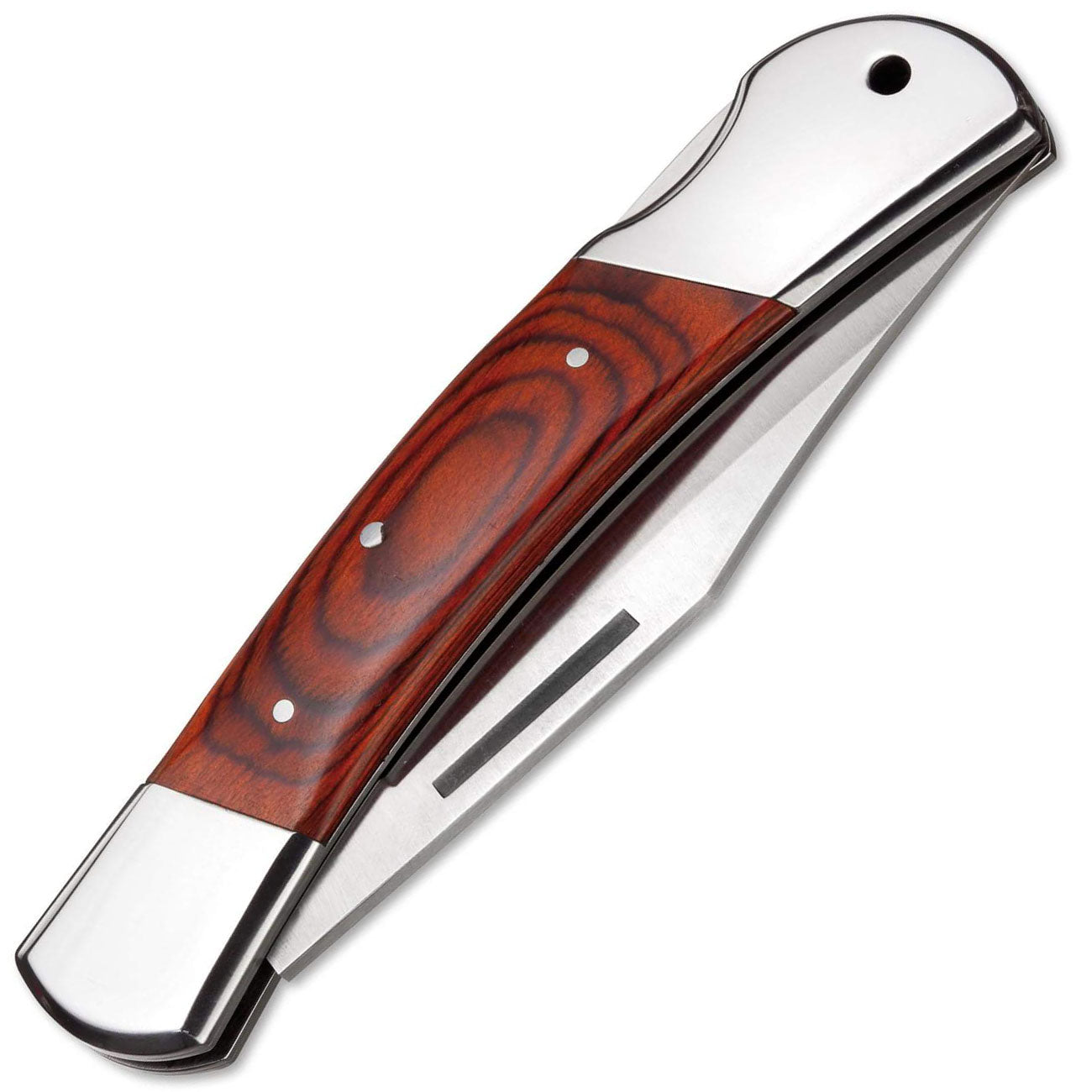 Magnum Handwerksmeister 2 Edelstahl Taschenmesser mit edlem Pakkaholzgriff – Detailansicht
