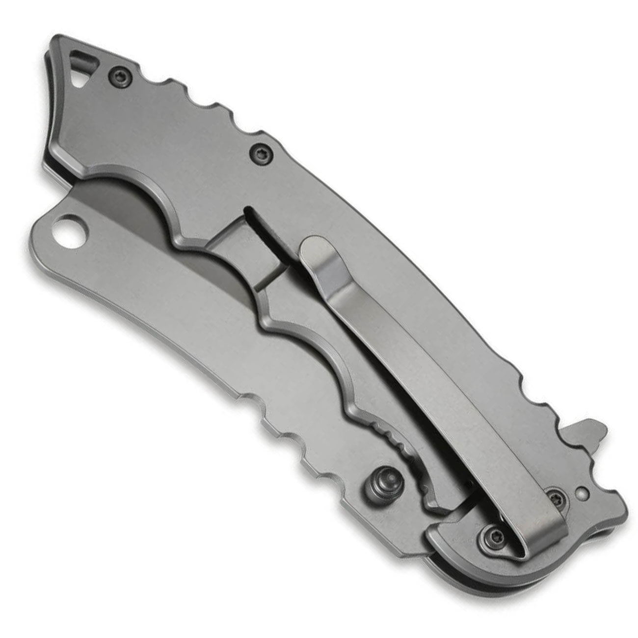 Magnum Mortem Taschenmesser mit Tip Down Clip silber – Detailansicht