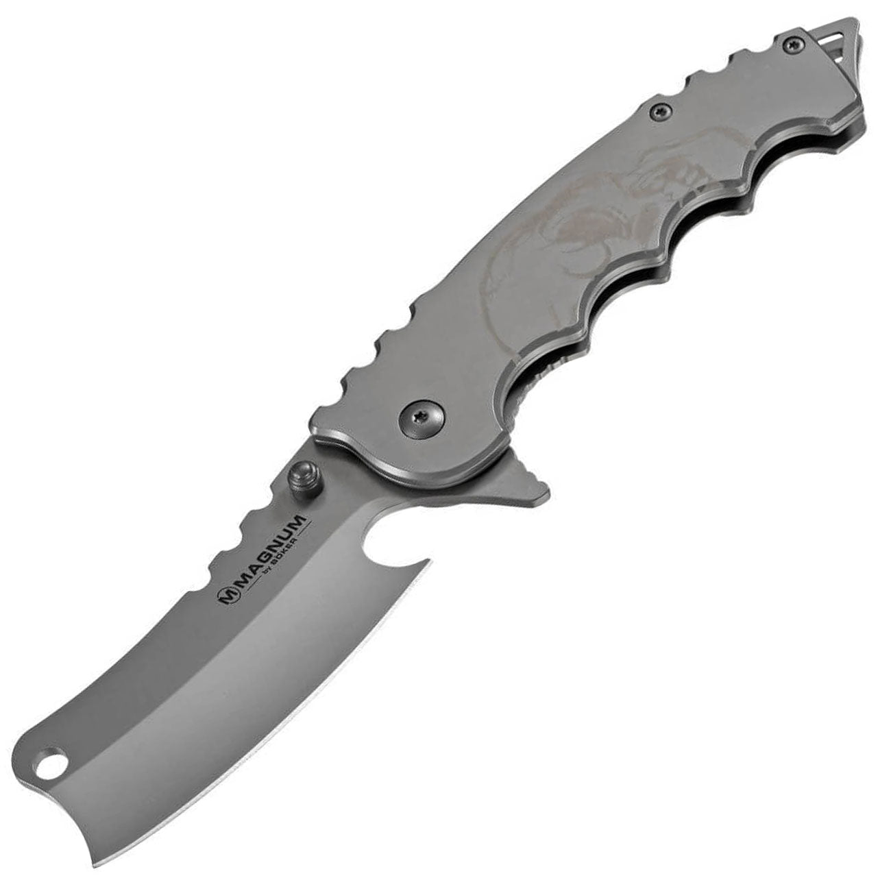 Magnum Mortem Taschenmesser mit Tip Down Clip silber – Detailansicht