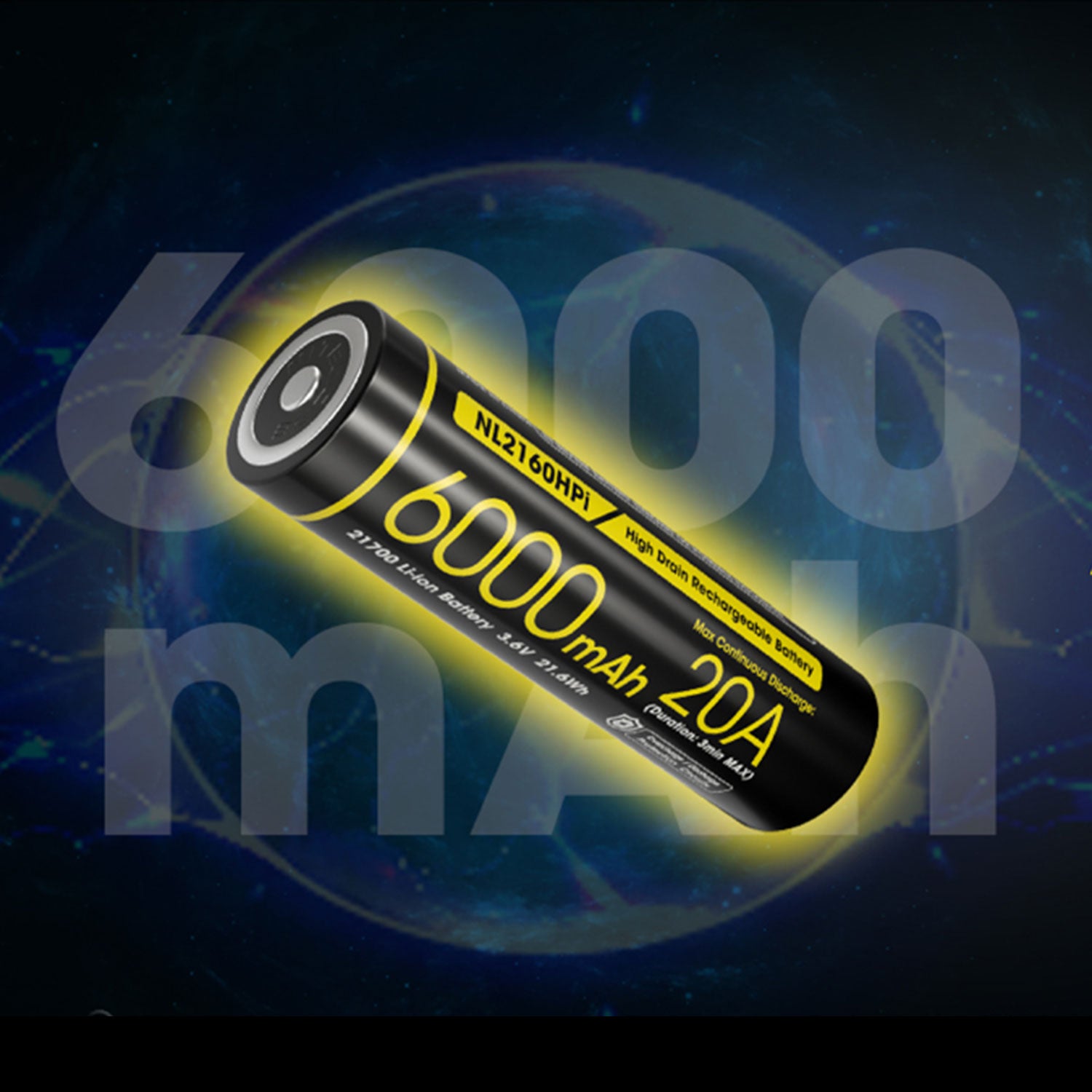 Nitecore Li-Ion Akku NL2160HPi 21700 3,6V 6000mAh 20A Schutzschaltung – Detailansicht