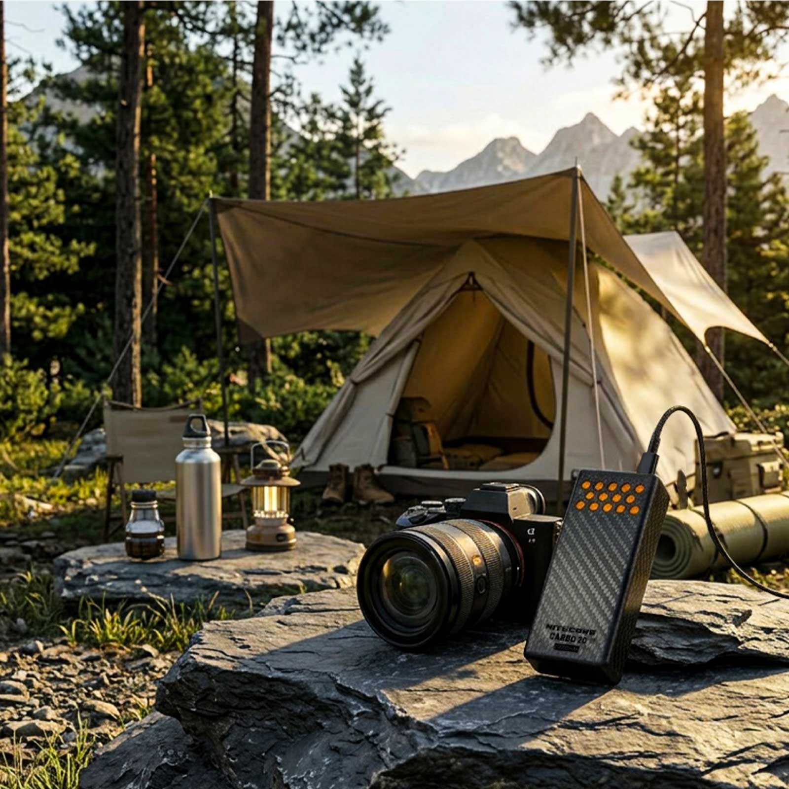 Nitecore CARBO 20 Powerbank 20.000mAh - Einsatz beim Camping
