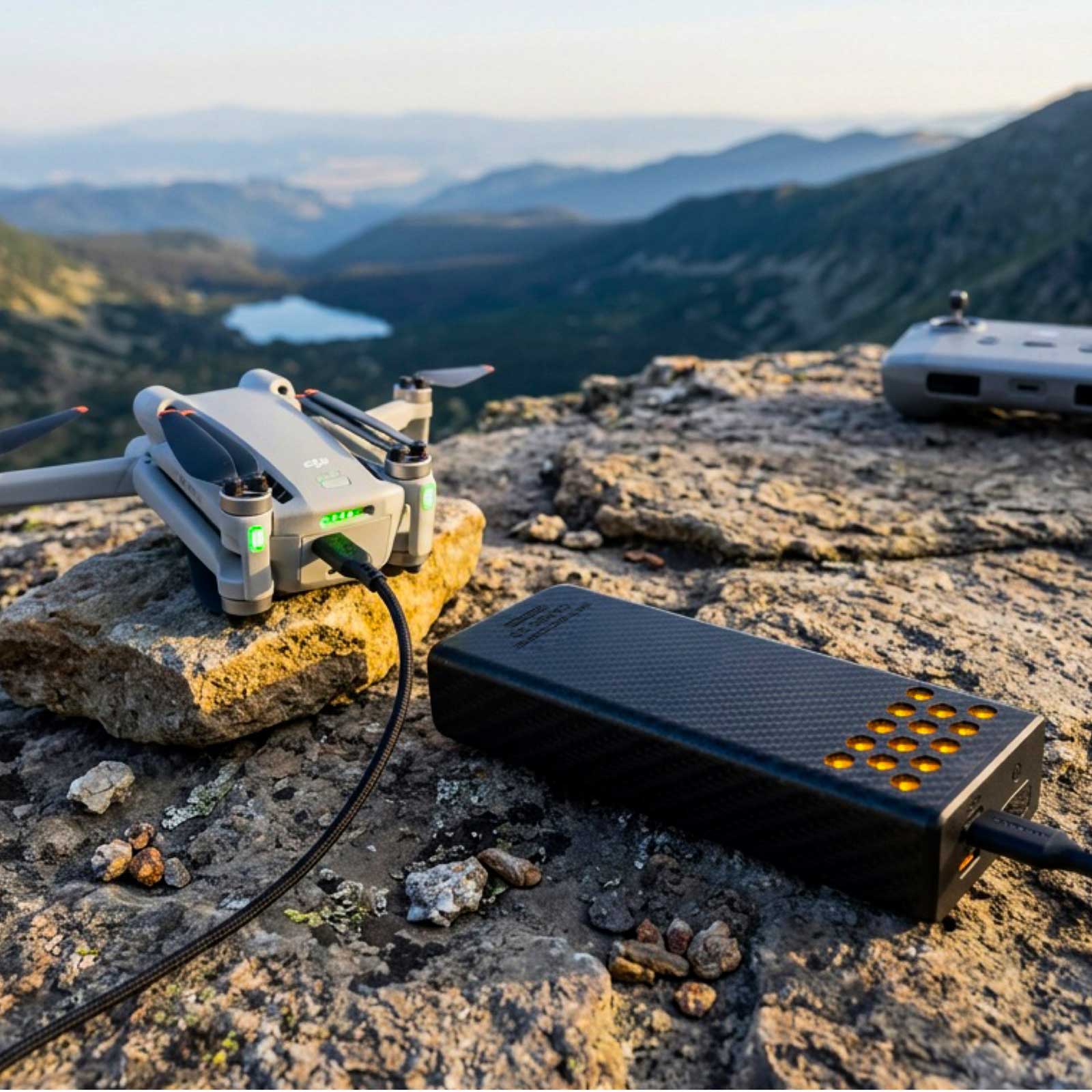 Nitecore CARBO 20 Powerbank 20.000mAh - Ansicht draußen in Natur
