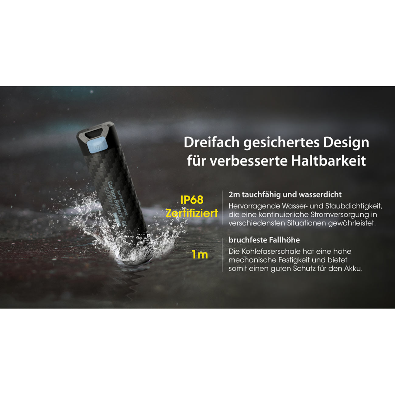 Nitecore Carbon Battery 6K Powerbank – Detailansicht