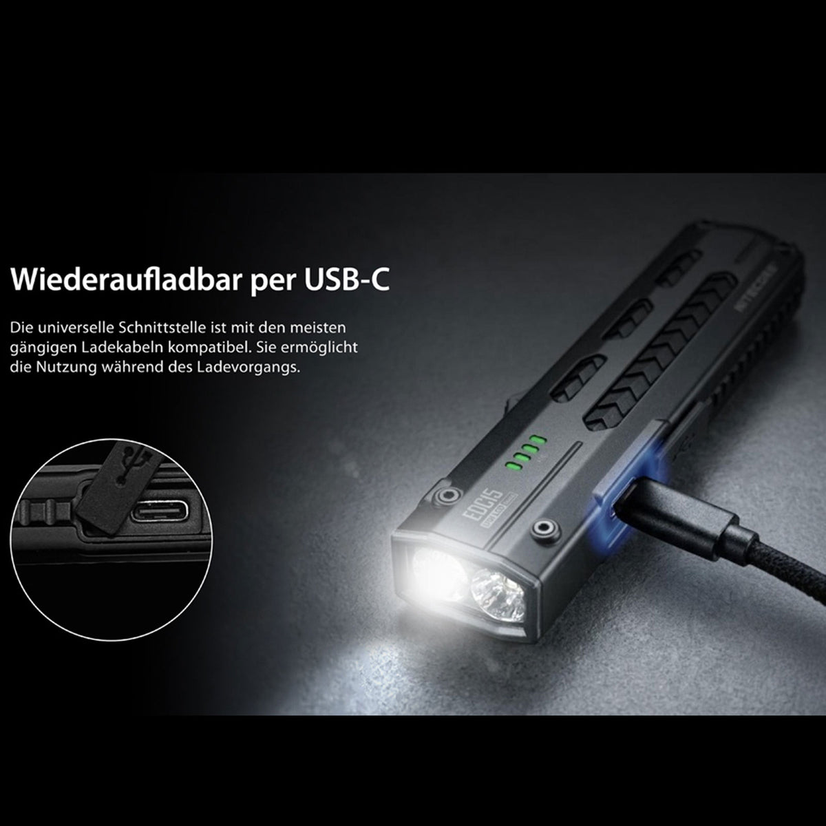 Nitecore EDC15 Taschenlampe 1200 Lumen +UV