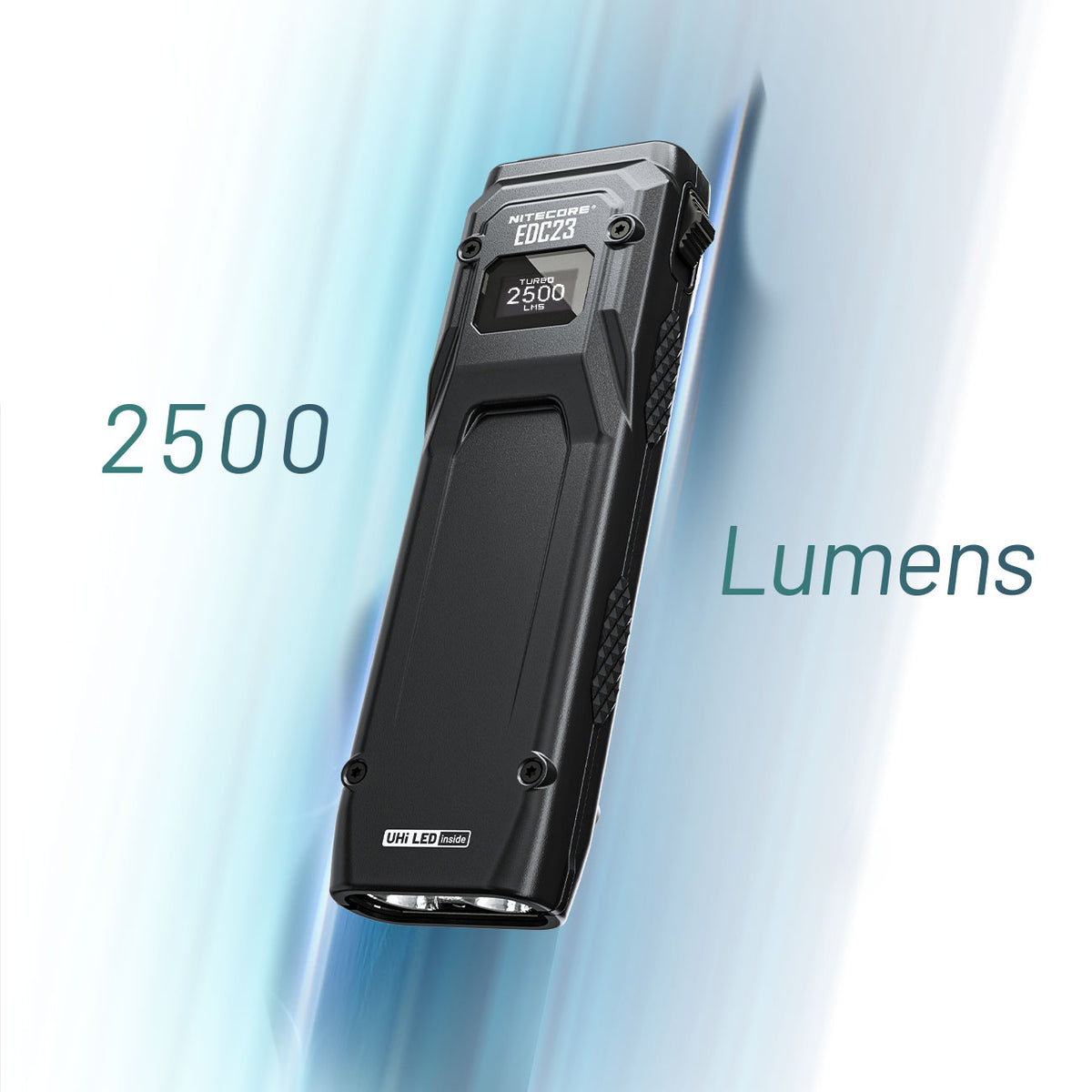 Nitecore EDC23 – flache EDC-Taschenlampe mit 2500 Lumen, OLED-Display, USB-C – Lichtbild und Leuchtleistung